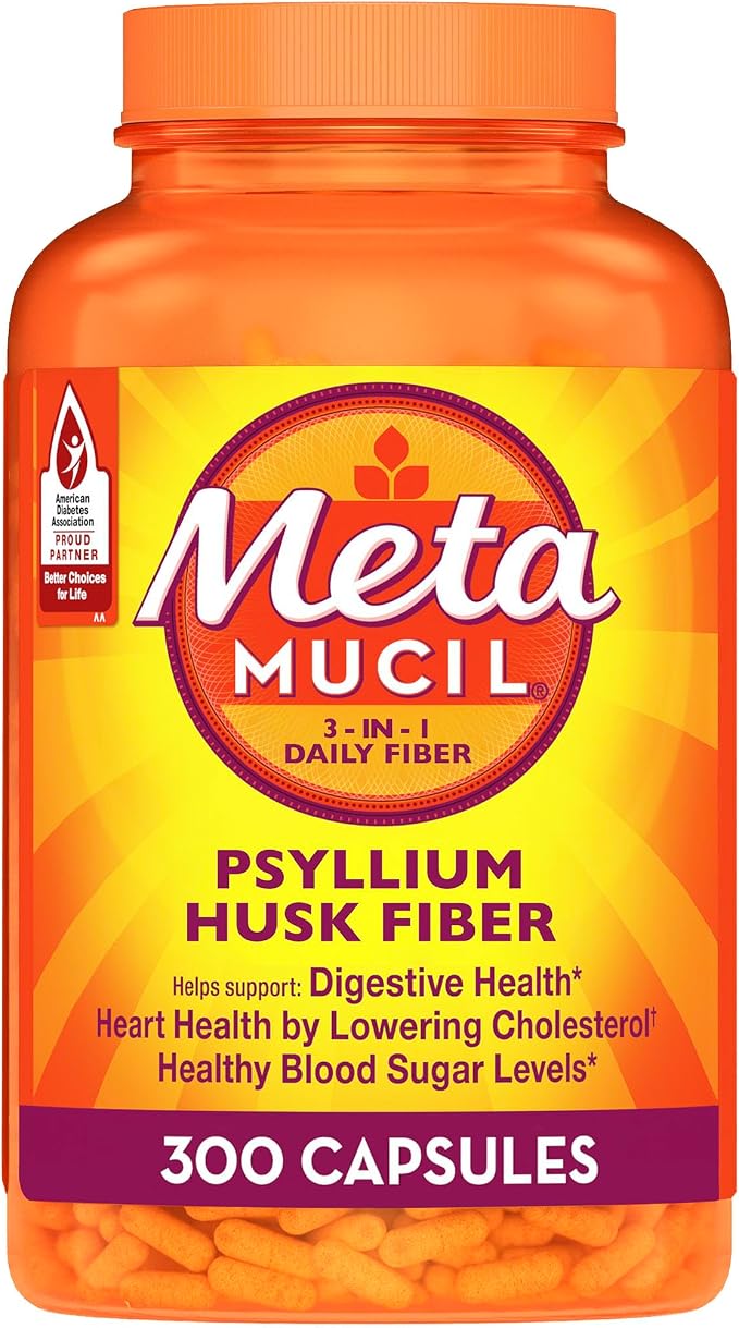 Metamucil psyllium husk fiber capsules, 300-capsule bottle