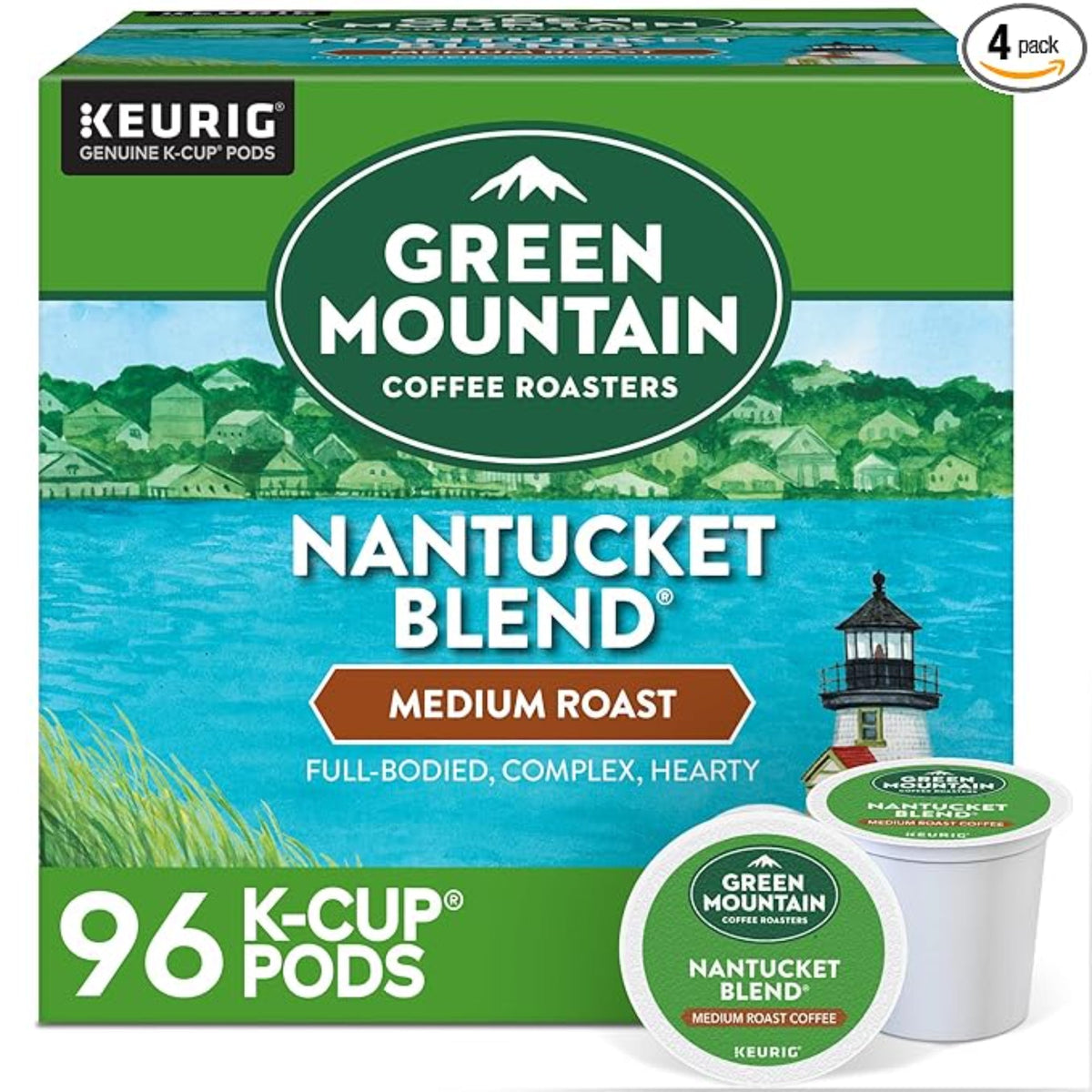 Green Mountain Coffee Roasters Nantucket Blend Keurig Single-Serve K-Cup Pods, Medium Roast Coffee, 96 Count