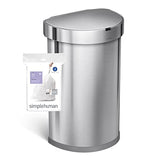 simplehuman Code J 100 Count, Genuine Custom Fit Liners, Drawstring Trash Bags in Dispenser Packs, 30-45 Liter / 8-12 Gallon, White-UPStoxs