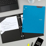 Five Star 2-Pocket Folder, Plastic Folder with Stay-Put Tabs, Fits 3 Ring Binder, Holds 8-1/2" x 11" Paper, Blue (333420H-ECM)-UPStoxs