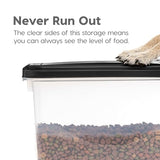 IRIS USA Airtight Dog Food Storage Container, Up to 30 lbs, Attachable Wheels, for Dog Cat Bird and other Pet Food Storage Bin, Keep Fresh, Easy Mobility, BPA Free, Black-UPStoxs