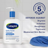 Cetaphil Face Wash, Daily Facial Cleanser for Sensitive, Combination to Oily Skin, NEW 16 oz, Fragrance Free, Gentle Foaming, Soap Free, Hypoallergenic (Packaging May Vary)-UPStoxs