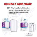 Zevo Flying Insect Trap for Indoors: Light Trap Captures Fruit Flies, Gnats and Houseflies, Starter Kit + Refills (1 Plug-in Base + 3 Cartridges)-UPStoxs