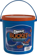 Chuckit Ultra Ball Dog Toy, Medium (2.5" Diameter), Pack of 8 with Chuckit Cleaning Bucket-UPStoxs