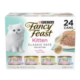 Purina Fancy Feast Tender Ocean Whitefish, Turkey, Chicken and Salmon Feasts Wet Kitten Food Variety Pack - (Pack of 24) 3 oz. Boxes-UPStoxs