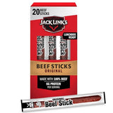 Jack Link's Beef Sticks, Original – Protein Snack, Meat Stick with 6g of Protein, Made with 100% Beef, Individually Wrapped Beef Snack Sticks – 0.92 Oz. (20 Count)-UPStoxs