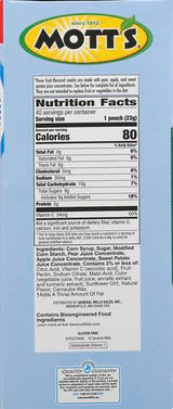 Mott's Fruit Flavored Snacks, Assorted Fruit, Pouches, 0.8 oz, 40 ct-UPStoxs