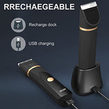 OLOV Electric Groin Hair Trimmer - Ball Trimmer for Men - Nose Hair Trimmer, Replaceable Ceramic Blade Heads, USB Recharge Dock & Nosetrimmer Head, Waterproof Male Hygiene Razor-UPStoxs