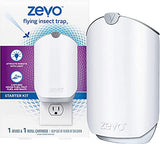Zevo Flying Insect Trap for Indoors: Light Trap Captures Fruit Flies, Gnats and Houseflies, Starter Kit + Refills (1 Plug-in Base + 3 Cartridges)-UPStoxs