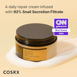 COSRX Snail Mucin 92% Repair Cream, Daily Face Gel Moisturizer for Dry Skin, Acne-prone, Sensitive Skin, Not Tested on Animals, No Parabens, Korean Skincare (3.52 Fl Oz (Pack of 1))-UPStoxs