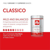 illy Classico Espresso Ground Coffee, Medium Roast, Classic Roast with Notes of Chocolate & Caramel, 100% Arabica Coffee, All-Natural, No Preservatives, 8.8 oz, Ground for Espresso Machines-UPStoxs