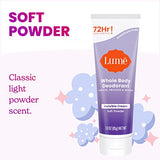 Lume Whole Body Deodorant - Invisible Cream Tube - 72 Hour Odor Control - Aluminum Free, Baking Soda Free, Skin Safe - 3.0 ounce (Soft Powder)-UPStoxs