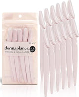 Kitsch Dermaplaning Tool - Face Razors for Women and Men, Eyebrow Trimmer & Face Shaver for Women, Facial Hair Removal for Women and Men, Dermaplane Razor for Women Face, 12 pc (Blush)-UPStoxs