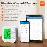 iHealth Track Smart Upper Arm Blood Pressure Monitor with Wide Range Cuff That fits Standard to Large Adult Arms, Bluetooth Compatible for iOS & Android Devices-UPStoxs