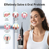COSLUS Water Dental Flosser Teeth Pick: Portable Cordless Oral Irrigator 300ML Rechargeable Travel Irrigation Cleaner IPX7 Waterproof Electric Waterflosser Flossing Machine for Teeth Cleaning F5020E-UPStoxs