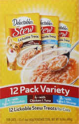 Hartz Delectables Stew Lickable Wet Cat Treats for Adult & Senior Cats, Variety Pack, 1.4 Ounce (Pack of 12)-UPStoxs