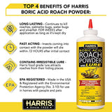 HARRIS Boric Acid Roach and Silverfish Killer Powder w/Lure for Insects (16oz)-UPStoxs