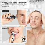 Ear and Nose Hair Trimmer Clipper - 2024 Professional Painless Eyebrow & Facial Hair Trimmer for Men Women,Battery-Operated Trimmer with IPX7 Waterproof,Dual Edge Blades for Easy Cleansing Black-UPStoxs