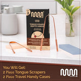 MasterMedi Tongue Scraper with Case Easy to Use Tongue Scraper for Adults, Tongue Cleaner for Oral Care & Hygiene (Copper Set of 2 (with Travel Case))-UPStoxs