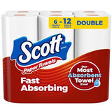 Scott Paper Towels, Choose-A-Sheet, 6 Double Rolls = 12 Regular Rolls (100 Sheets Per Roll)-UPStoxs