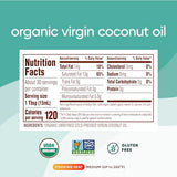 Nutiva Organic Coconut Oil 15 fl oz, Cold-Pressed, Fresh Flavor for Cooking, Natural Hair, Skin, Massage Oil and, Non-GMO, USDA Organic, Unrefined Extra Virgin Coconut Oil (Aceite de Coco)-UPStoxs