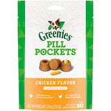 Greenies Pill Pockets for Dogs Capsule Size Natural Soft Dog Treats, Chicken Flavor, 7.9 oz. Pack (30 Treats)-UPStoxs