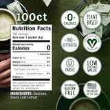Stevia In The Raw, Plant Based Zero Calorie, No Erythritol, Sugar Substitute, Sugar-Free Sweetener for Coffee, Hot & Cold Drinks, Suitable For Diabetics, Vegan, Gluten-Free, 100Count Packets (1 Pack)-UPStoxs