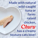 INABA Churu Cat Treats, Grain-Free, Lickable, Squeezable Creamy Purée Cat Treat/Topper with Vitamin E & Taurine, 0.5 Ounces Each Tube, 50 Tubes, Tuna & Chicken Variety-UPStoxs