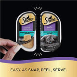 SHEBA Perfect Portions Paté Wet Cat Food Trays (24 Count, 48 Servings), Signature Seafood Entrée, Easy Peel Twin-Pack Trays-UPStoxs