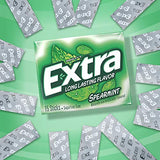 EXTRA Spearmint Sugarfree Chewing Gum, 15 Pieces (Pack of 10)-UPStoxs