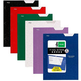 Five Star 4-Pocket Folders, 6 Count (Pack of 1), Fits 3-Ring Binders, Holds 11" x 8-1/2", Assorted Trend Colors (38056)-UPStoxs