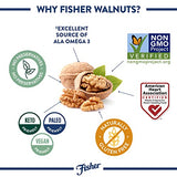 Fisher Chef's Naturals Walnut Halves & Pieces 1 lb, 100% California Unsalted Walnuts for Baking & Cooking, Snack Topping, Resealable Bag, Great with Yogurt & Cereal, Vegan Protein, Keto Snack-UPStoxs