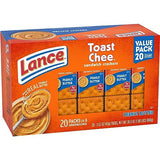 Lance Sandwich Crackers, ToastChee Peanut Butter, 20 Individually Wrapped Packs, 6 Sandwiches Each-UPStoxs