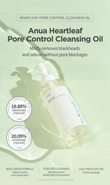 Anua Heartleaf Pore Control Cleansing Oil, Oil Cleanser for Face, Makeup Blackhead Remover, Korean Skin Care 6.76 fl oz(200ml) (original)-UPStoxs