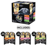 SHEBA Perfect Portions Cuts in Gravy Wet Cat Food Trays, Roasted Chicken, Gourmet Salmon and Tender Turkey Entrée Variety Pack, Easy Peel Twin-Pack Trays, 1.32 Ounce (Pack of 48)-UPStoxs