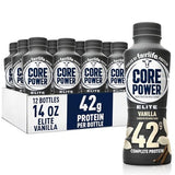 Core Power Fairlife Elite 42g High Protein Milk Shake Bottle, Ready To Drink for Workout Recovery, kosher, Liquid, Vanilla, 14 Fl Oz (Pack of 12)-UPStoxs