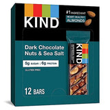 KIND Bars, Dark Chocolate Nuts and Sea Salt, Healthy Snacks, Gluten Free, Low Sugar, 6g Protein, 12 Count-UPStoxs