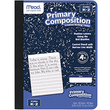 Mead Primary Composition Notebook, Wide Ruled Paper, Grades K-2 Writing Workbook, 9-3/4" x 7-1/2", 100 Sheets, Blue Marble (09902)-UPStoxs