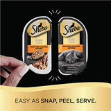SHEBA Perfect Portions Cuts in Gravy Wet Cat Food Trays, Roasted Chicken, Gourmet Salmon and Tender Turkey Entrée Variety Pack, Easy Peel Twin-Pack Trays, 1.32 Ounce (Pack of 48)-UPStoxs