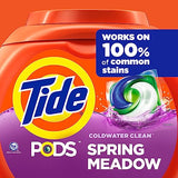 Tide PODS Laundry Detergent Pods, Spring Meadow Scent, 112 Count, Concentrated Laundry Soap Detergent, Stain Remover and Color Protector - Packaging May Vary-UPStoxs