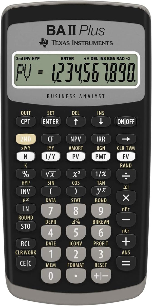 Texas Instruments BA II Plus Financial Calculator, Black Medium-UPStoxs