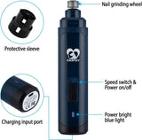 Casfuy Dog Nail Grinder Upgraded - Professional 2-Speed Electric Rechargeable Pet Nail Trimmer Painless Paws Grooming & Smoothing for Small Medium Large Dogs & Cats (Dark Blue)-UPStoxs