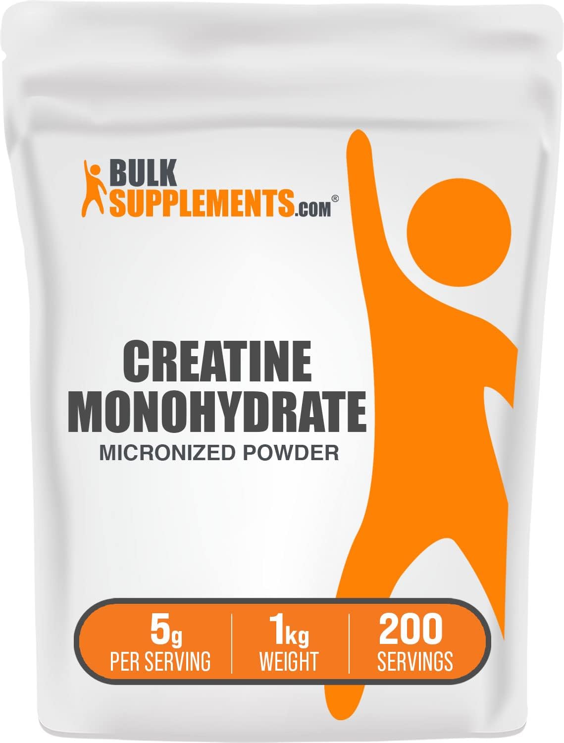 BulkSupplements.com Creatine Monohydrate Powder, unflavored, 1 kg pack