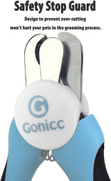 gonicc Dog & Cat Pets Nail Clippers and Trimmers - with Safety Guard to Avoid Overcutting, Free Nail File, Razor Sharp Blade - Professional Grooming Tool for Pets-UPStoxs