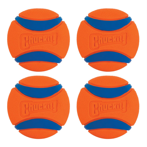 Chuckit Ultra Ball Dog Toy, Medium (2.5 Inch Diameter) Pack of 4, for Breeds 20-60 Lbs-UPStoxs