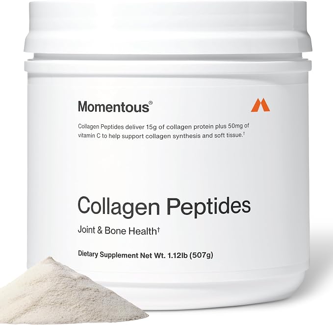 Momentous grass-fed collagen peptides powder with Fortigel and vitamin C, 30 servings