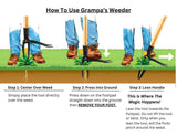 Grampa's Weeder - The Original Stand Up Weed Puller Tool with Long Handle - Made with Real Bamboo & 4-Claw Steel Head Design - Easily Remove Weeds Without Bending, Pulling, or Kneeling.-UPStoxs