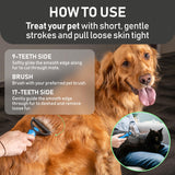 Maxpower Planet Pet Grooming Rake - Double-Sided Dematting Undercoat Brush for Dogs and Cats, Extra Wide, Reduces Shedding by 95%, Blue-UPStoxs