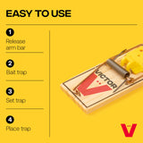 Victor M035-12 Plastic Pedal Easy Set Sustainably Sourced FSC Wood Snap Mouse Trap - 12 Traps-UPStoxs
