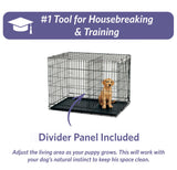 MidWest Homes for Pets Newly Enhanced Single Door iCrate Dog Crate, Includes Leak-Proof Pan, Floor Protecting Feet , Divider Panel & New Patented Features, Black-UPStoxs